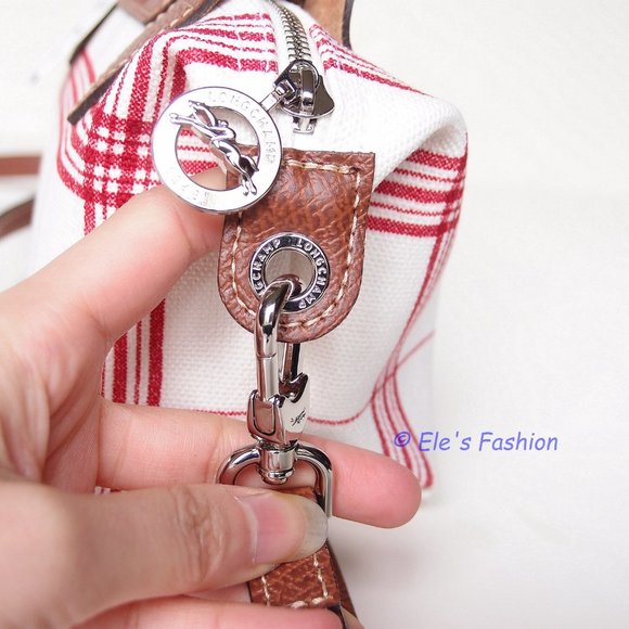 ❤️ NWT LONGCHAMP Le Pliage XS Canvas Crossbody Satchel Bag Torchon RED AUTHENTIC - Picture 14 of 16